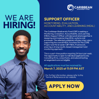 Caribbean Regional Architecture for Biodiversity - Monitoring, Evaluation, Accountability, and Learning (MEAL) Support Officer